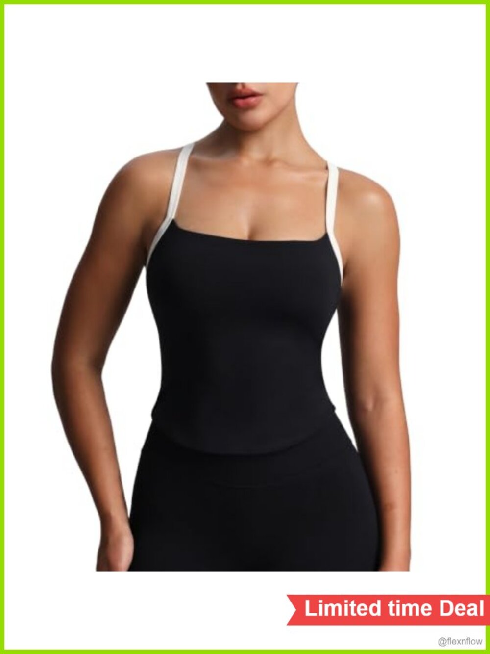Women's Active Tank Top with Removable Padding Color Block Sleeveless Scoop Neck
